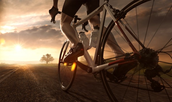Fahrradtour-Sonnenuntergang